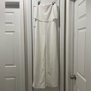 Lulus size small white jumpsuit, strapless.